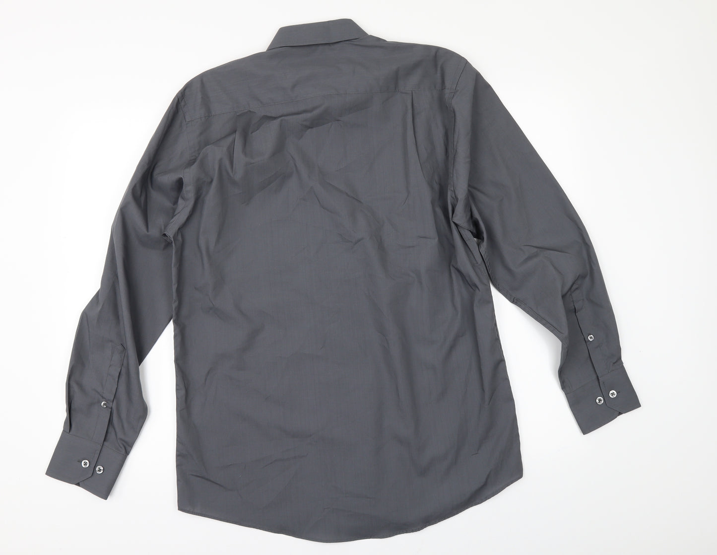 Marks and Spencer Mens Grey    Button-Up Size 15