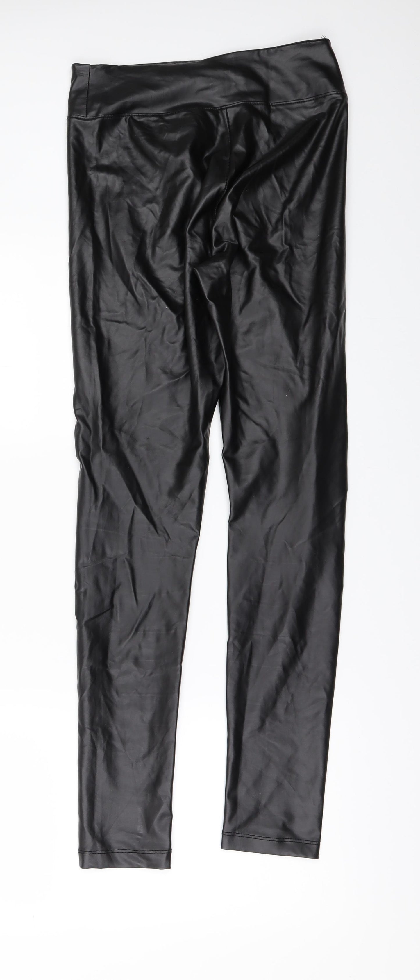 Primark Womens Black   Carrot Leggings Size 8 L29 in - Leather Effect