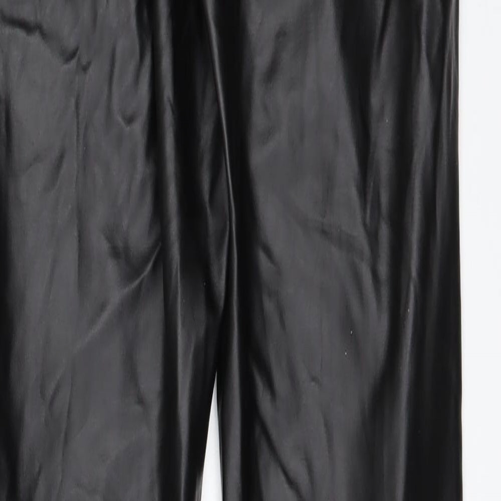 Primark Womens Black   Carrot Leggings Size 8 L29 in - Leather Effect