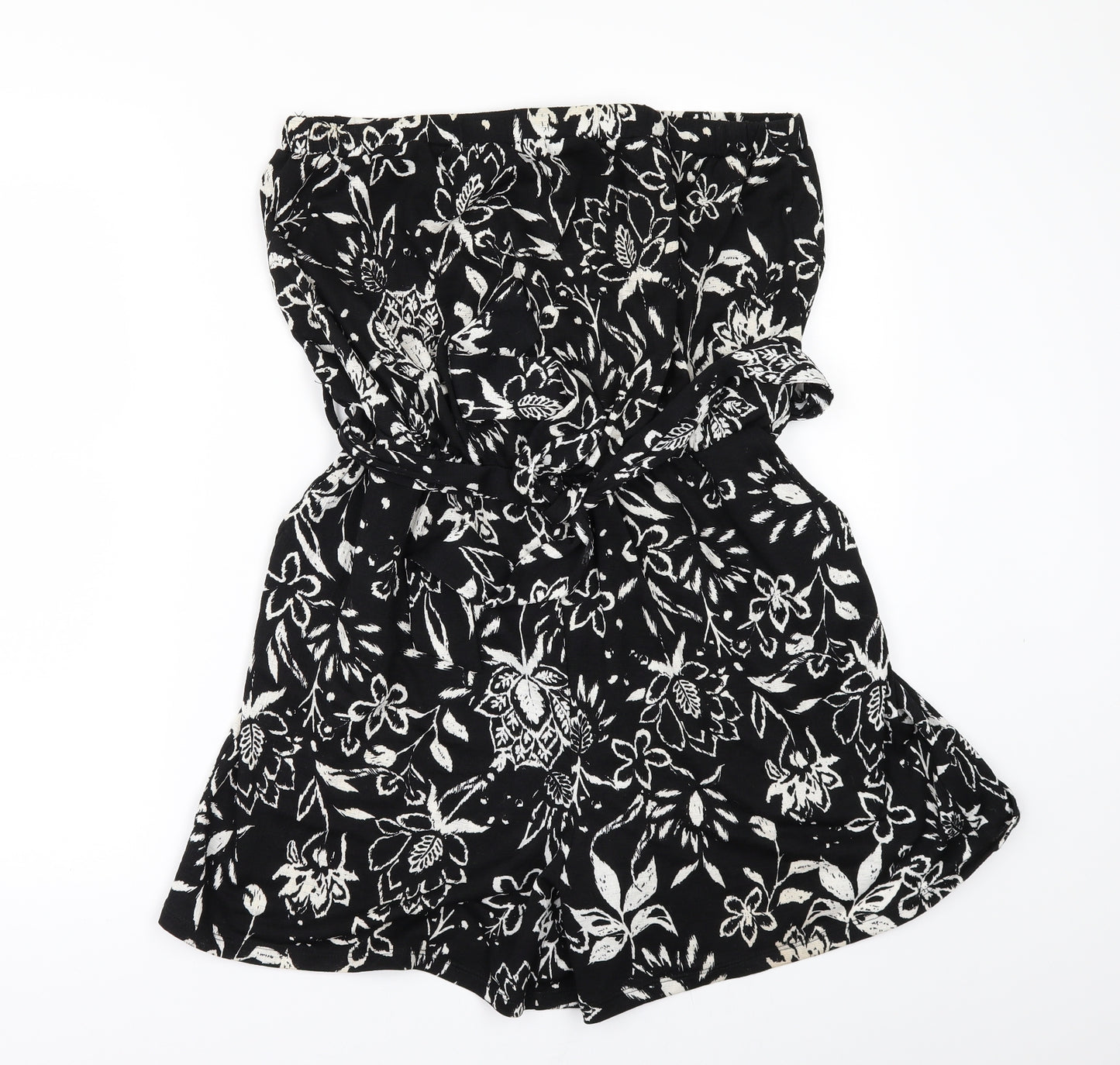 Nutmeg Womens Black Floral  Playsuit One-Piece Size 12