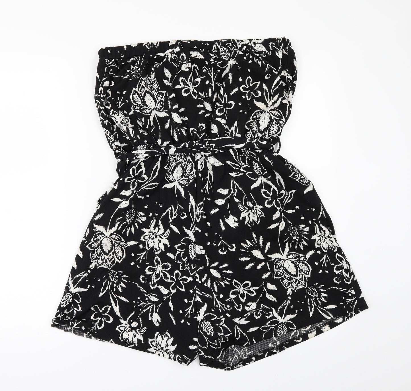 Nutmeg Womens Black Floral  Playsuit One-Piece Size 12