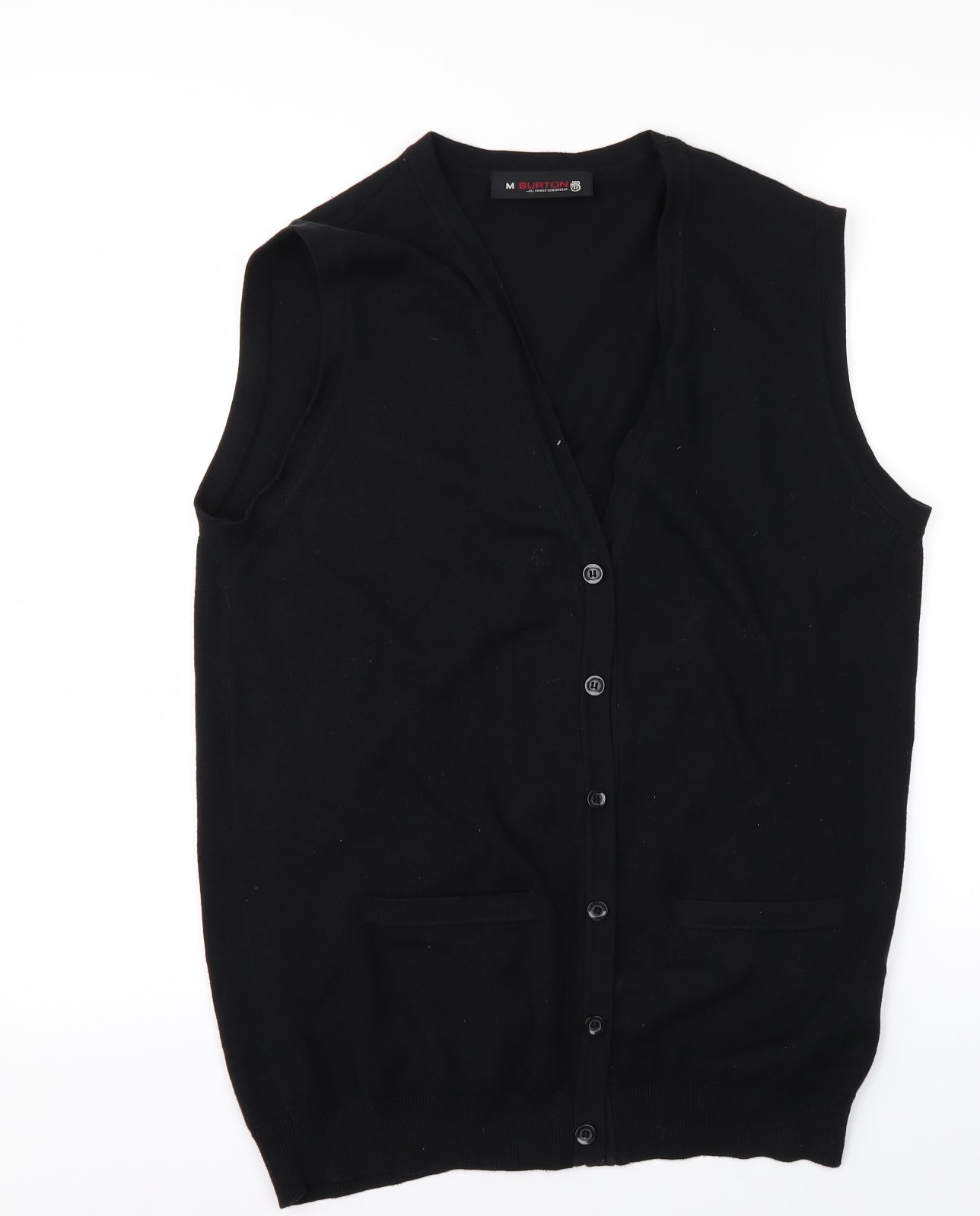 Burton Mens Black   Cardigan Jumper Size M  - WAISTCOAT