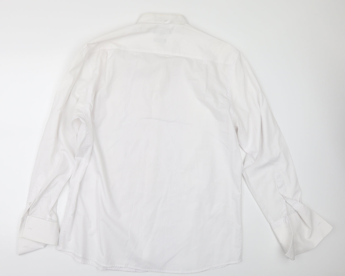 George Mens White    Dress Shirt Size 16  - PLEATED FRONT