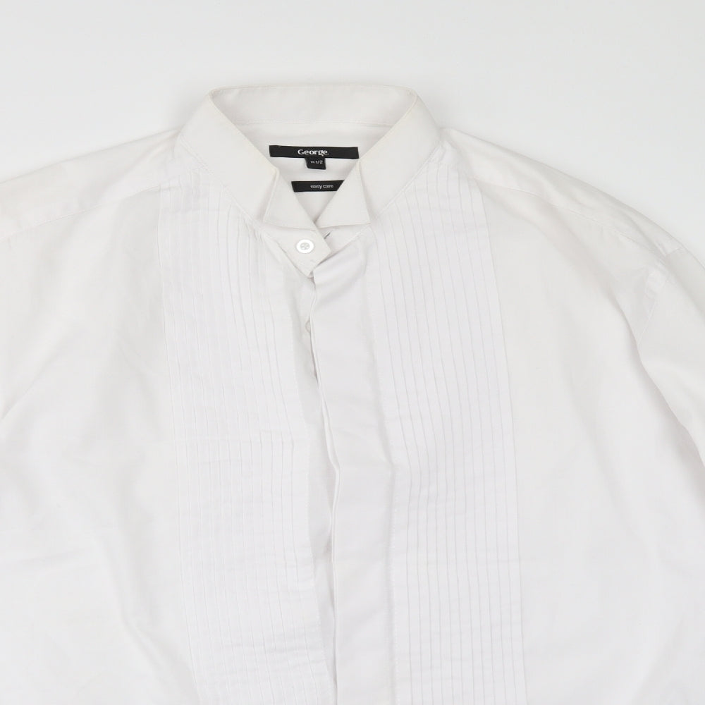 George Mens White    Dress Shirt Size 16  - PLEATED FRONT