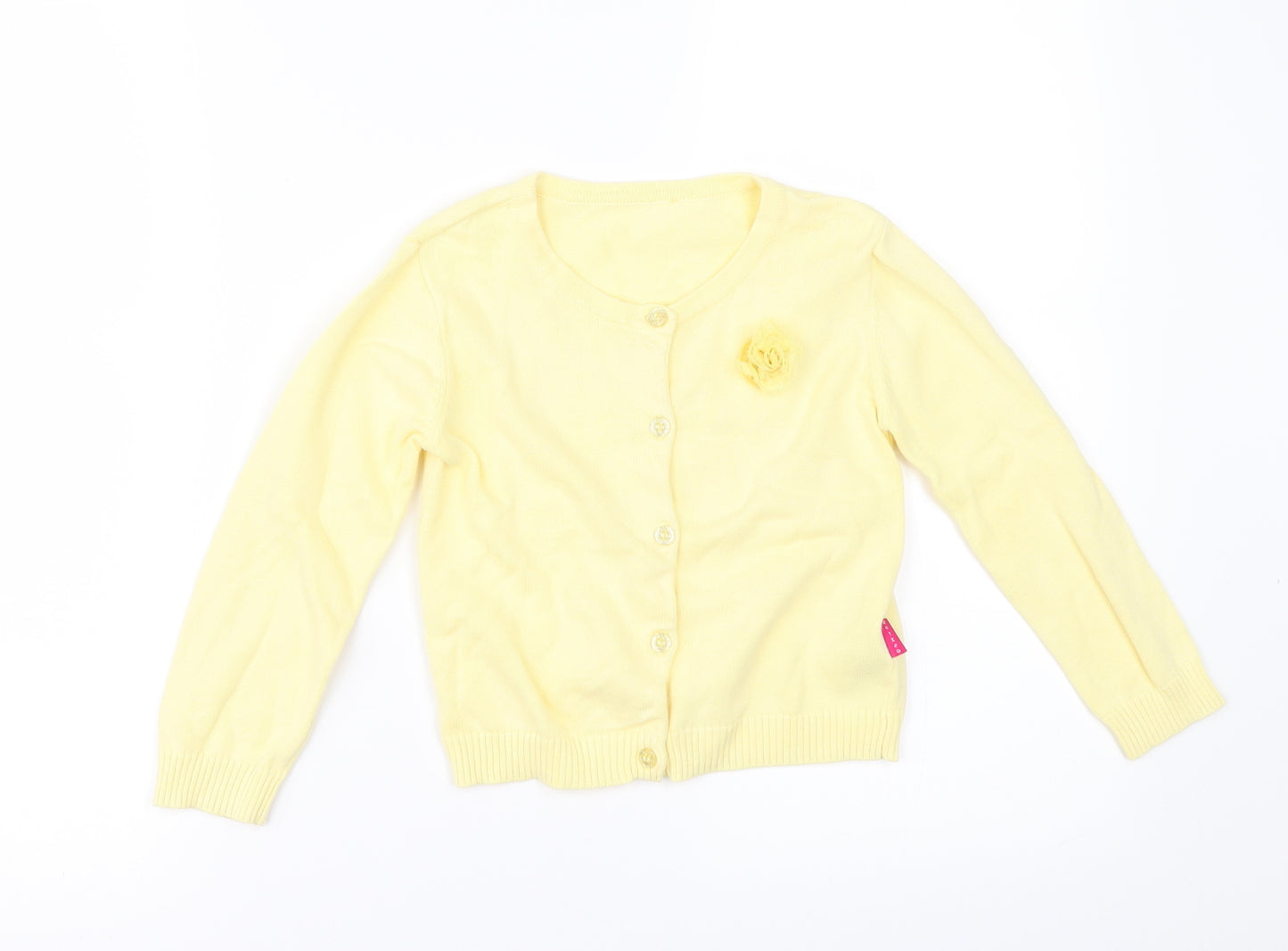 Nutmeg Girls Yellow   Cardigan Jumper Size 4-5 Years