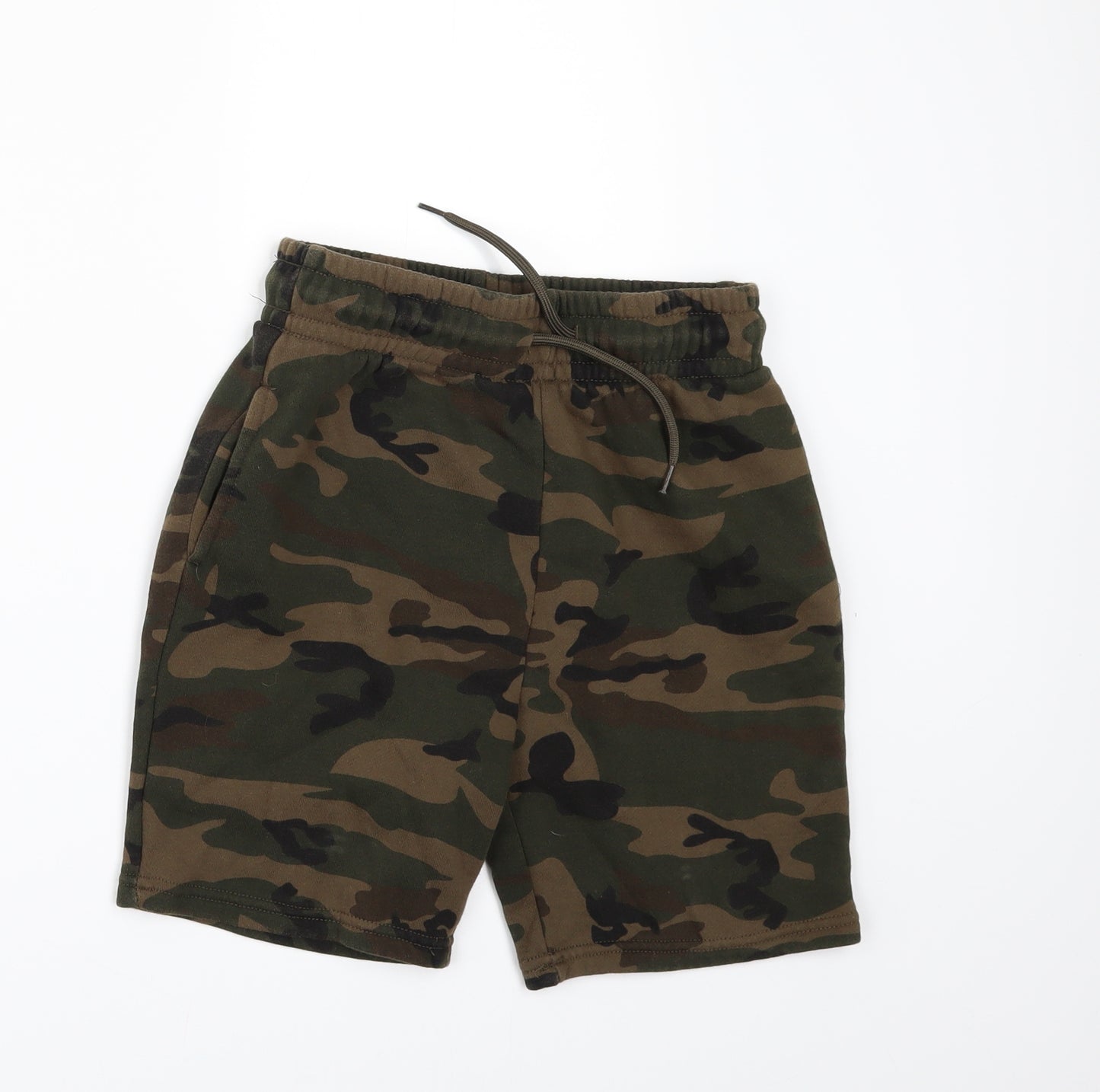 Primark Boys Green Camouflage  Sweat Shorts Size 8-9 Years