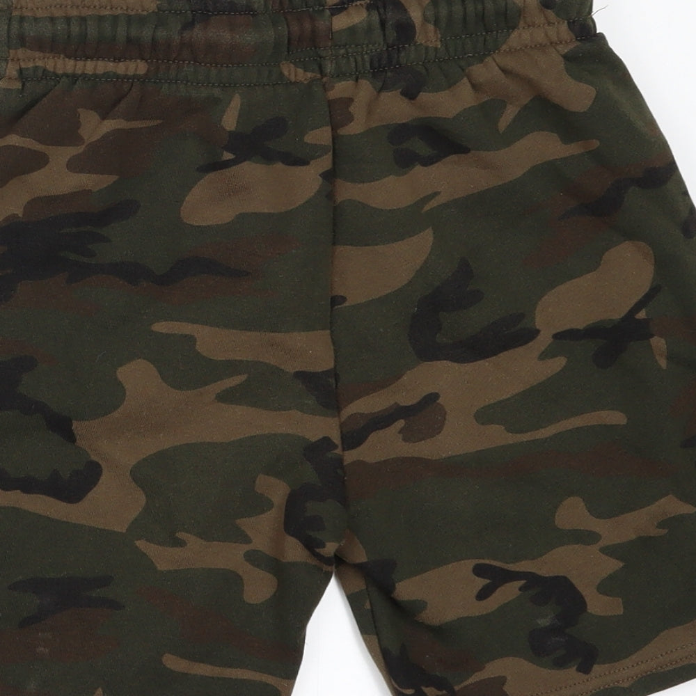 Primark Boys Green Camouflage  Sweat Shorts Size 8-9 Years