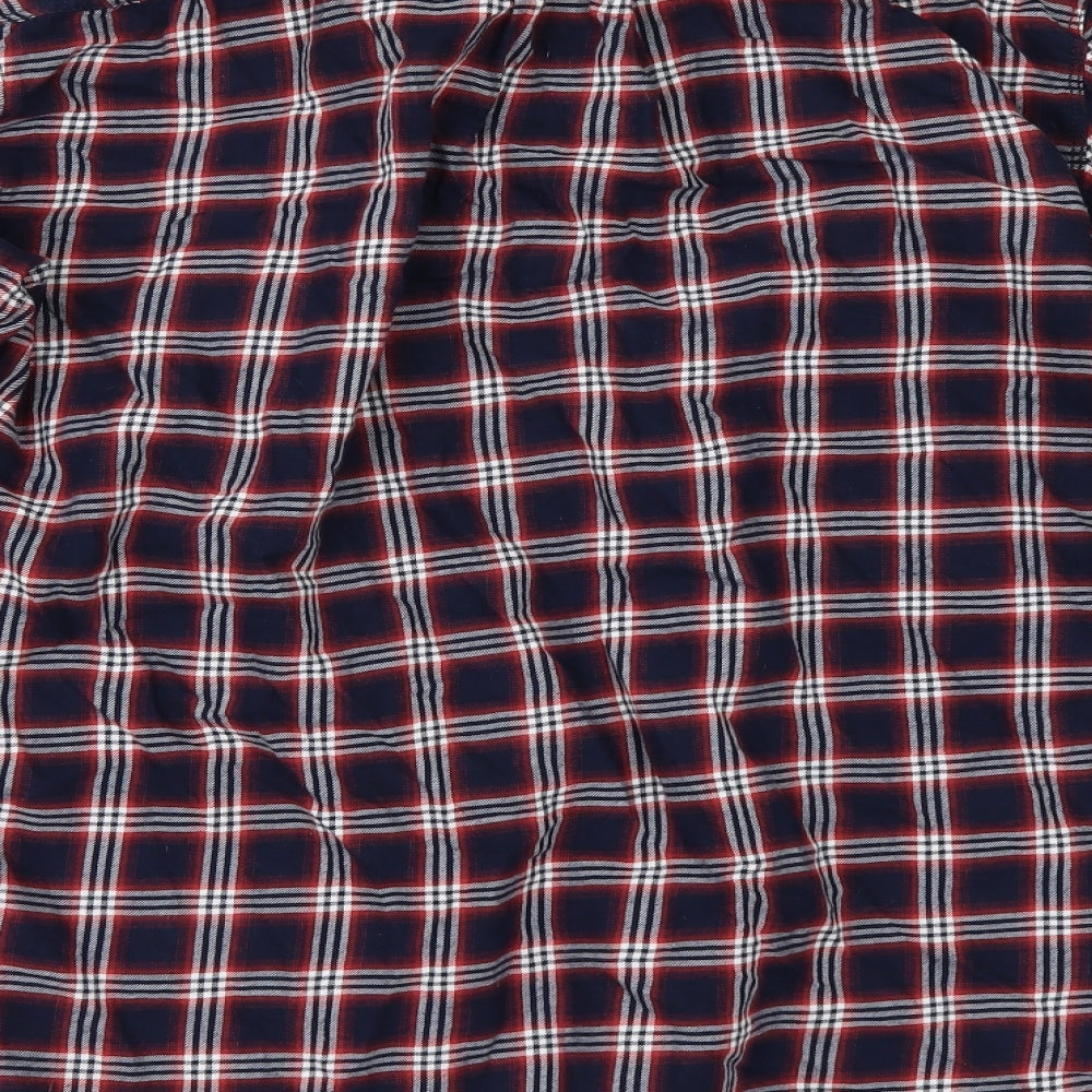 H&M Womens Blue Check  Basic Button-Up Size 8