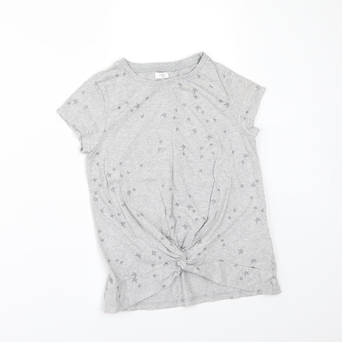 NEXT Girls Grey Geometric  Basic T-Shirt Size 9 Years