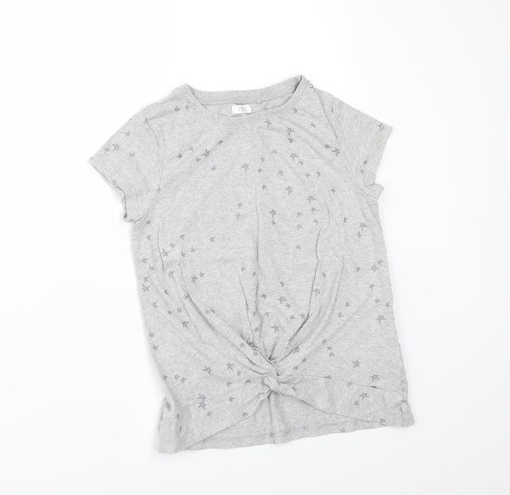 NEXT Girls Grey Geometric  Basic T-Shirt Size 9 Years