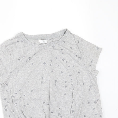 NEXT Girls Grey Geometric  Basic T-Shirt Size 9 Years