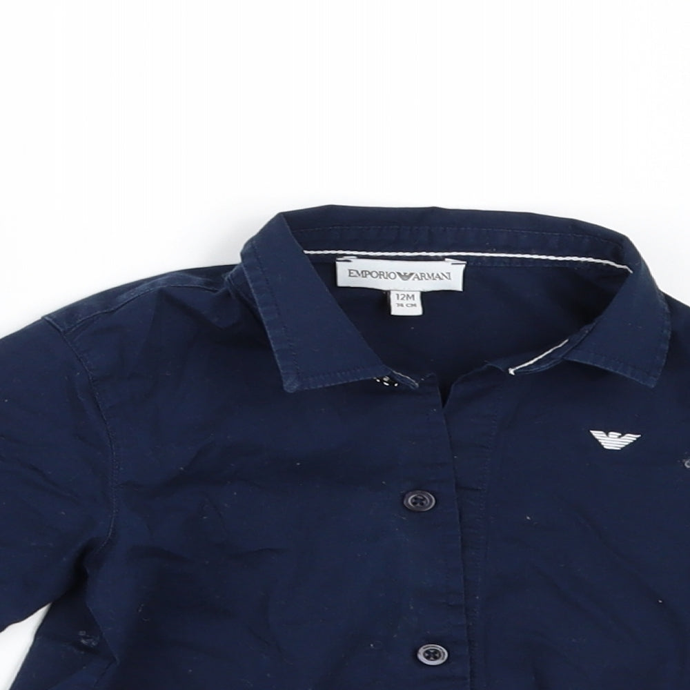 Emporio Armani Boys Beige   Basic Button-Up Size 12 Months