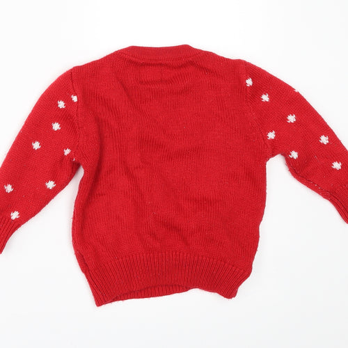 George Baby Red   Pullover Jumper Size 12-18 Months  - christams