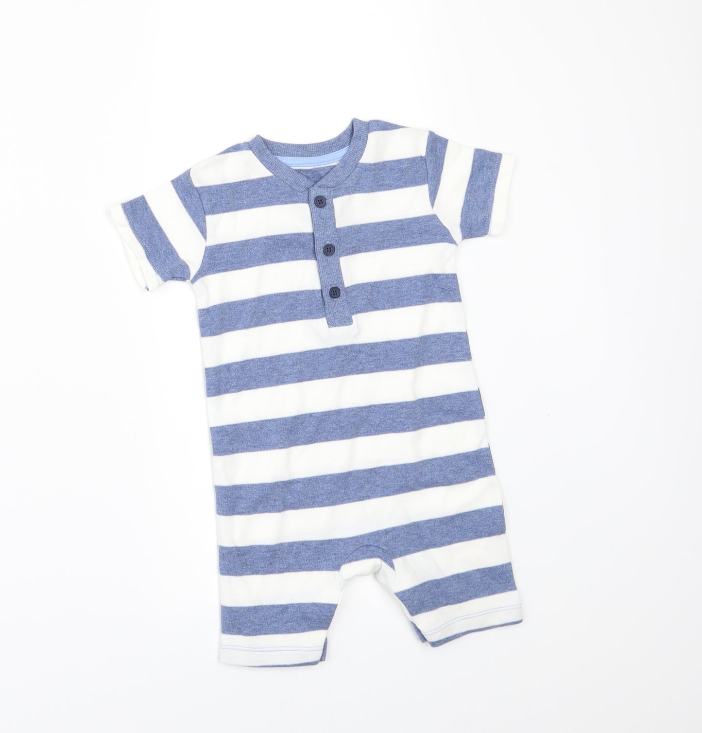 George Boys Blue Striped  Babygrow One-Piece Size 3-6 Months