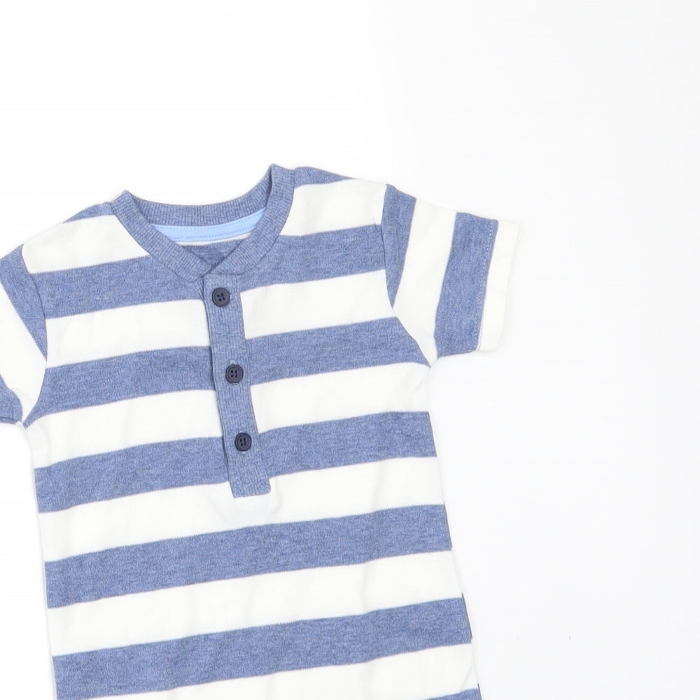 George Boys Blue Striped  Babygrow One-Piece Size 3-6 Months