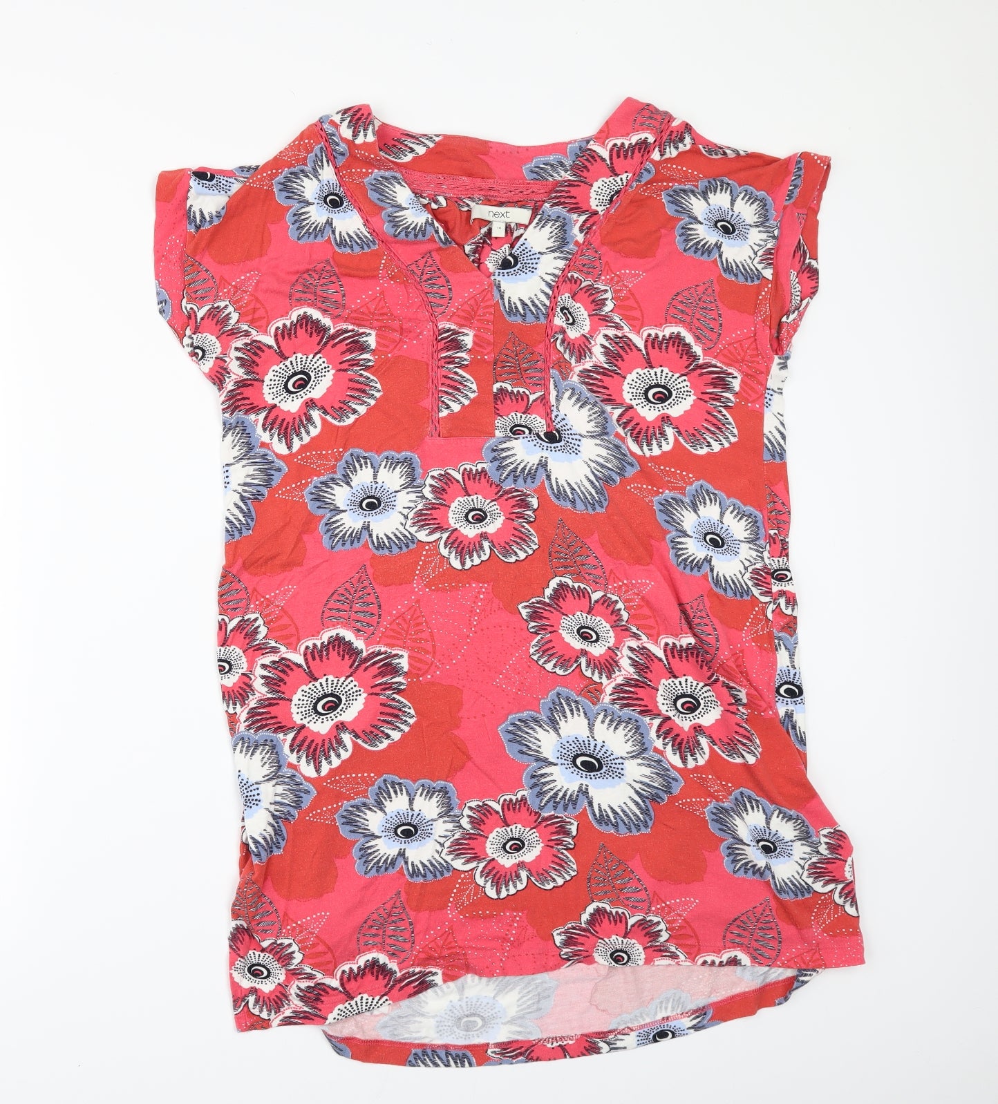 NEXT Womens Red Floral  Tunic T-Shirt Size 14
