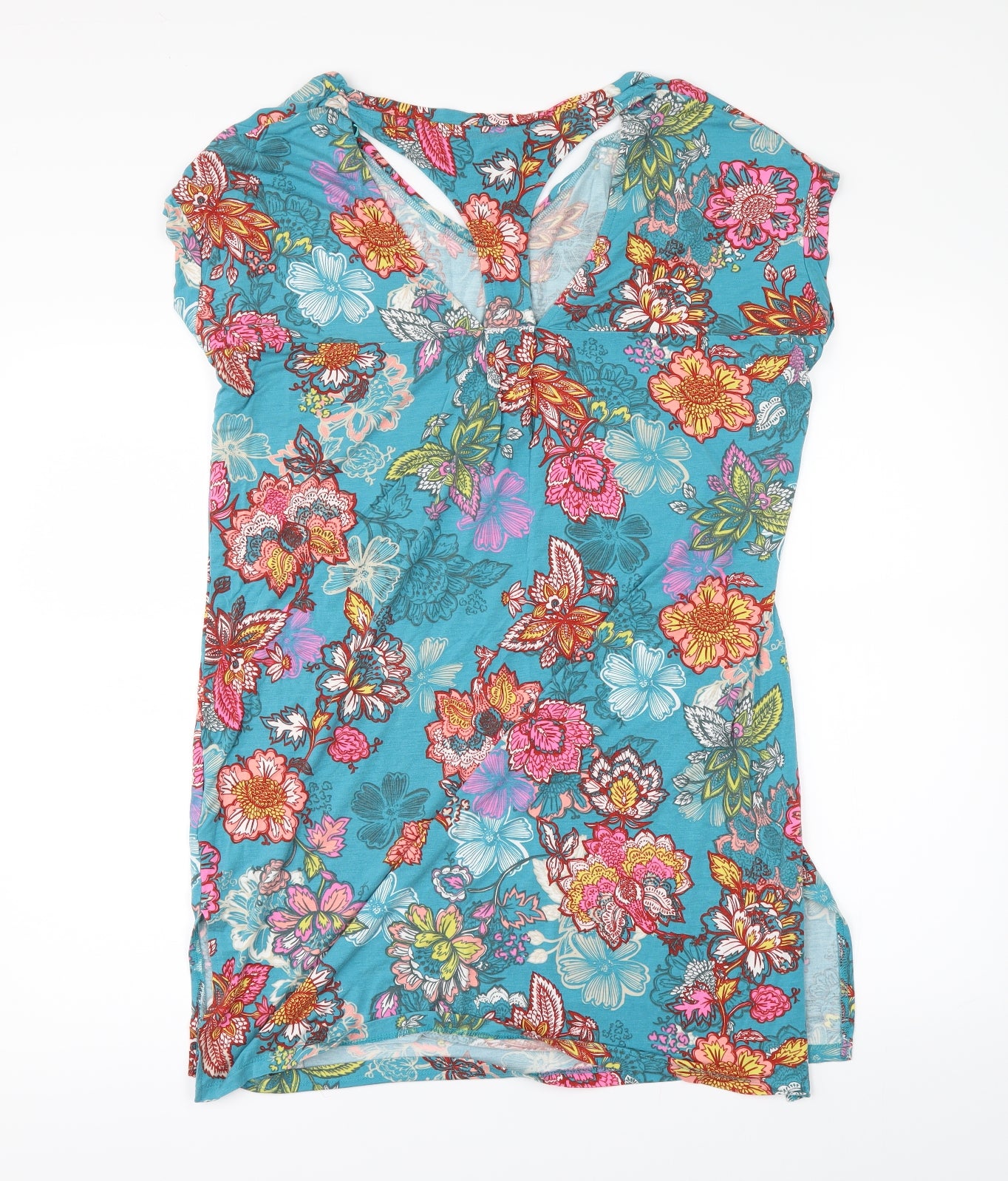 NEXT Womens Blue Floral  Tunic T-Shirt Size 14