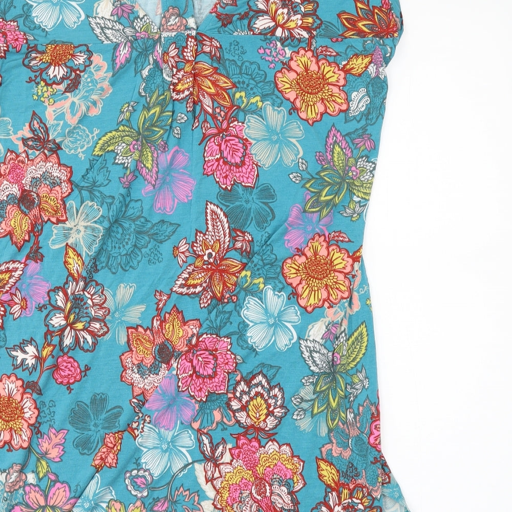 NEXT Womens Blue Floral  Tunic T-Shirt Size 14