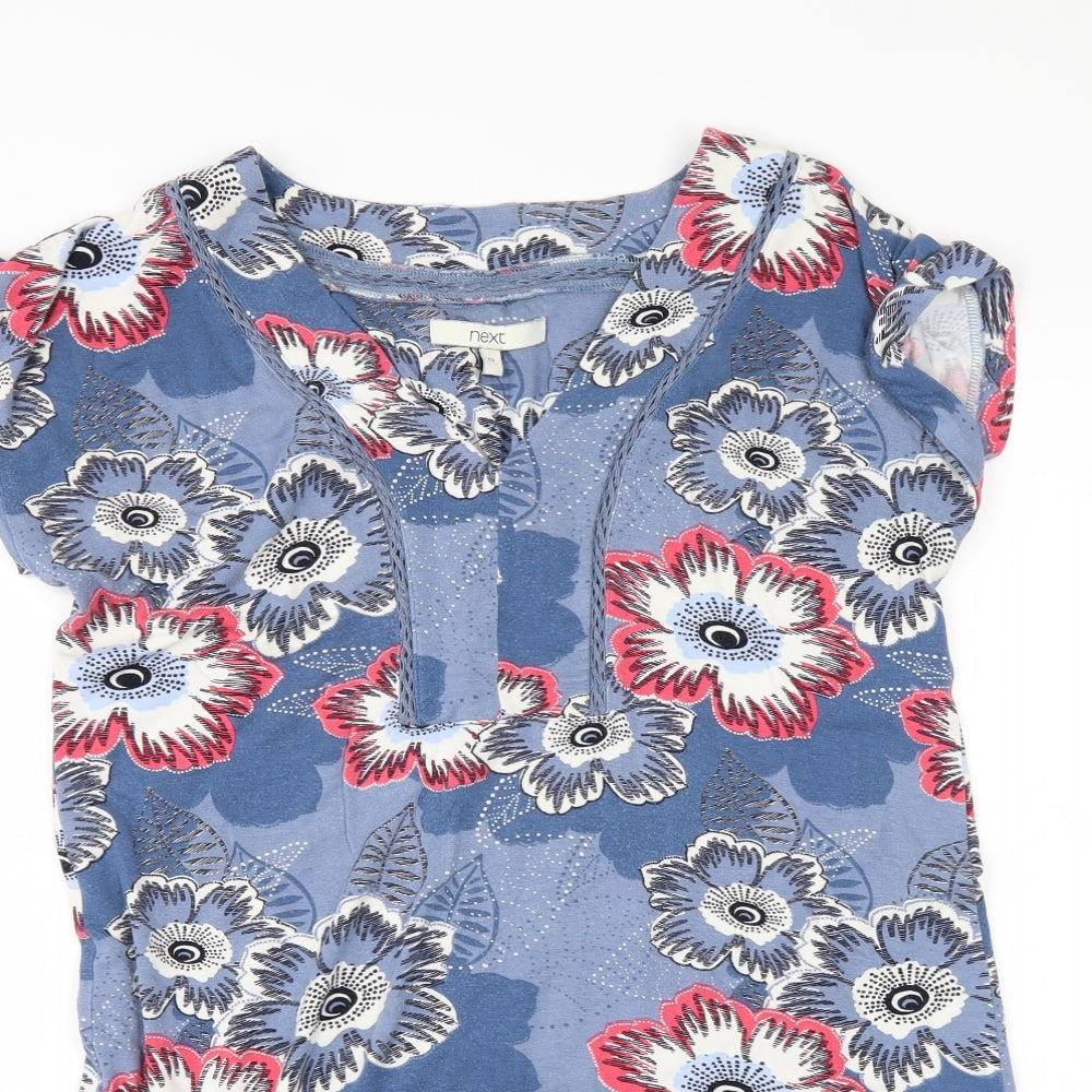 NEXT Womens Black Floral  Tunic T-Shirt Size 12