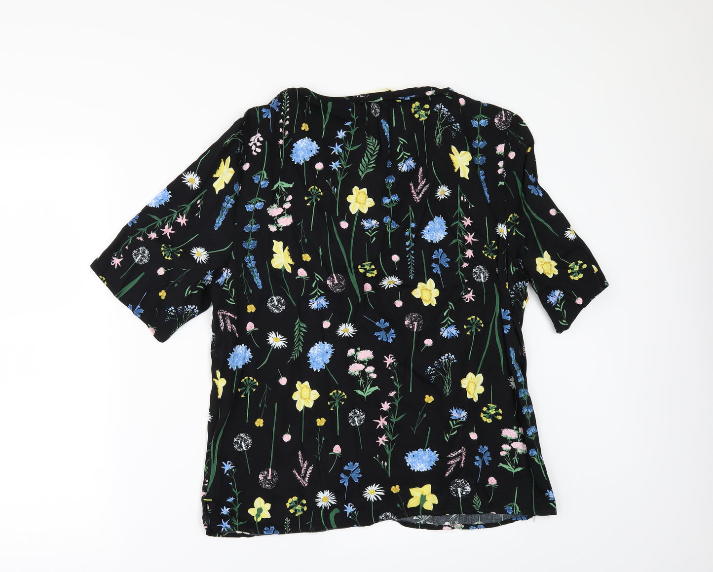 Joules Womens Black Floral  Tunic Button-Up Size 14