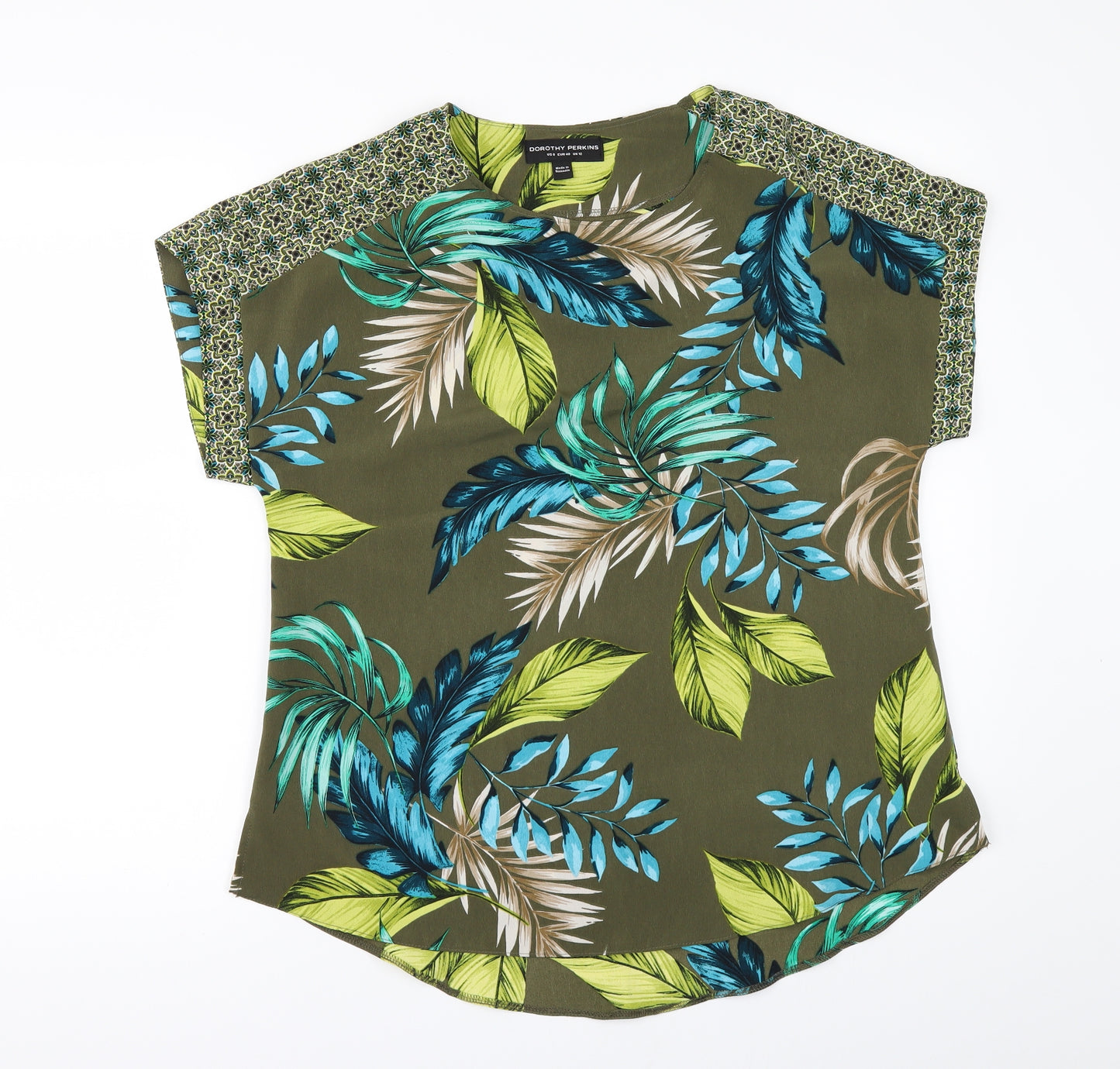 Dorothy Perkins Womens Green Floral  Tunic Blouse Size 12