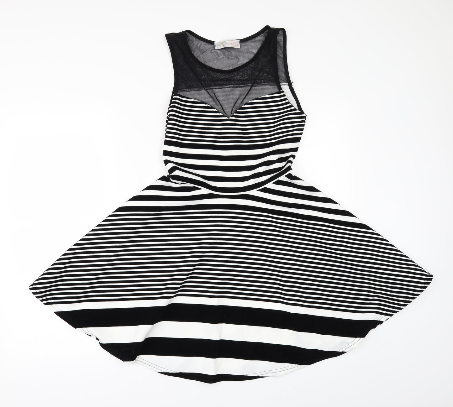 cameo rose Womens Black Striped  Skater Dress  Size 12