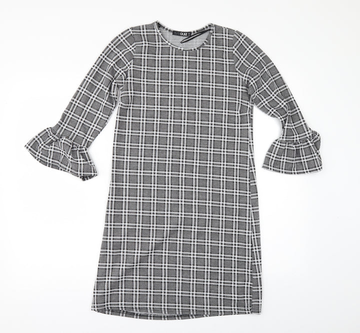 Quiz Womens Black Check  Mini  Size 6