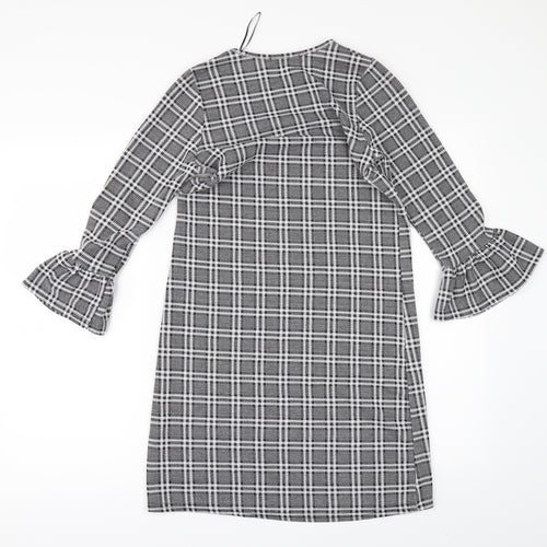 Quiz Womens Black Check  Mini  Size 6