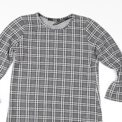 Quiz Womens Black Check  Mini  Size 6