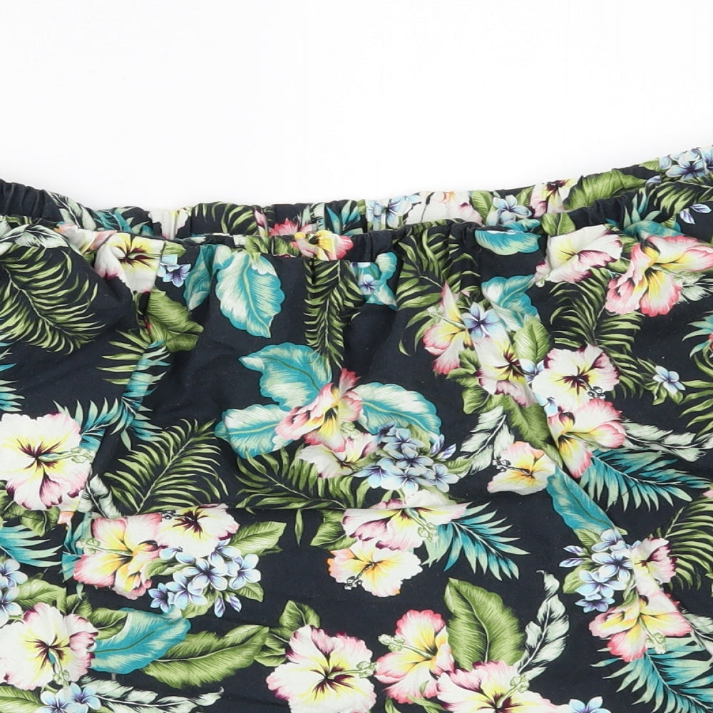 Topshop Womens Black Floral  Tunic Blouse Size 10