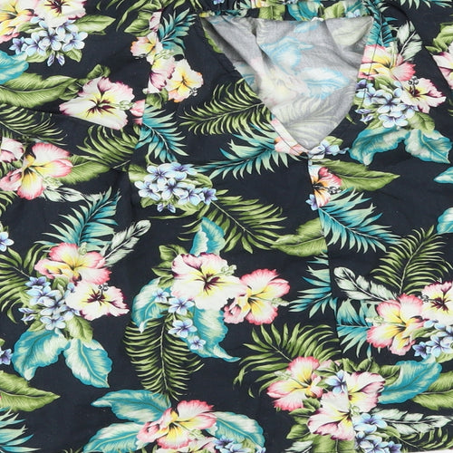 Topshop Womens Black Floral  Tunic Blouse Size 10