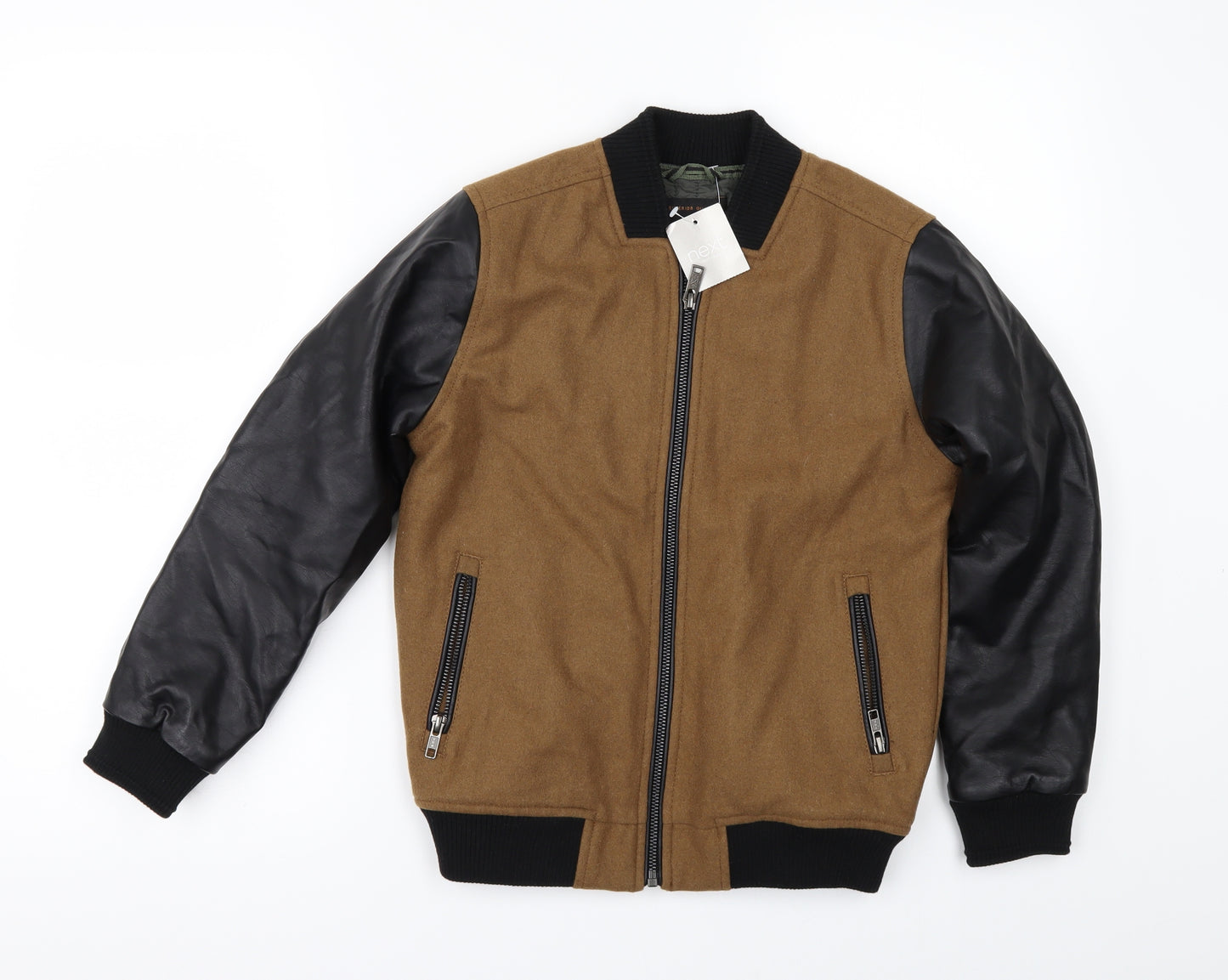 NEXT Boys Brown   Jacket  Size 8 Years  - Leather look sleeves