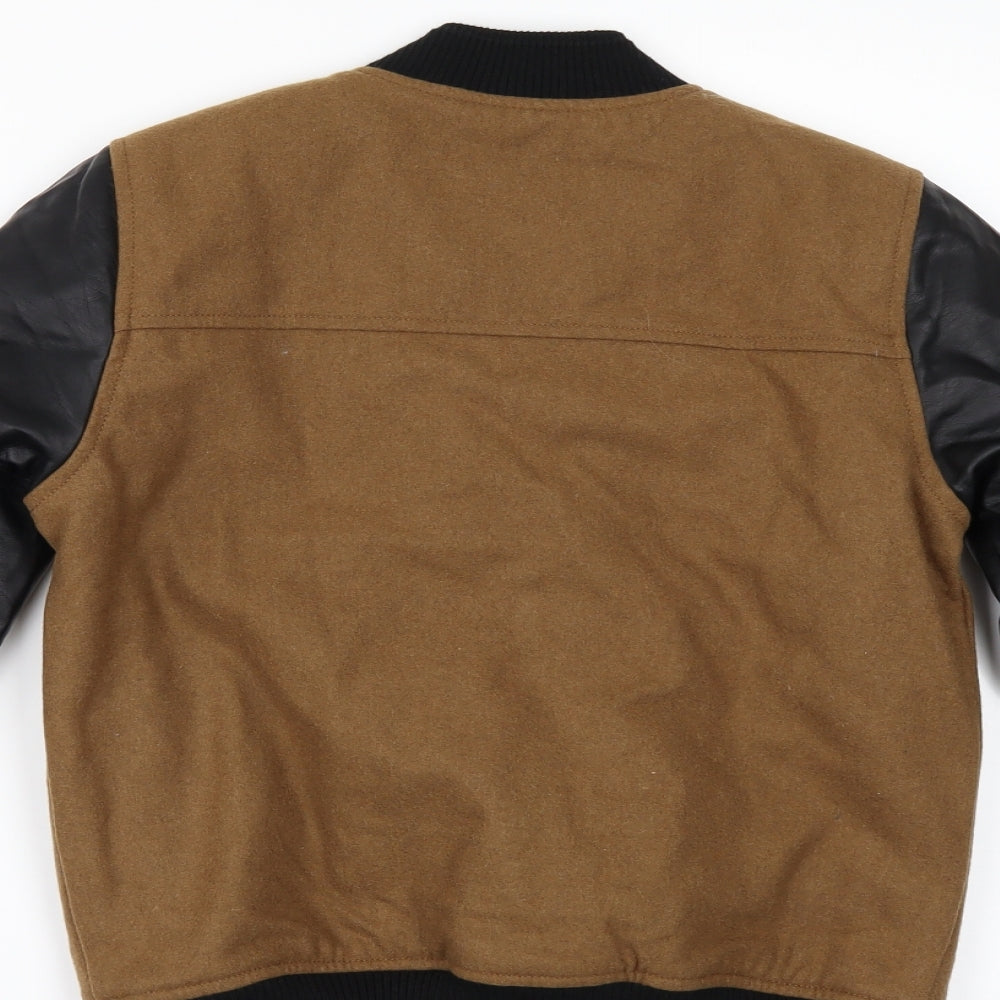 NEXT Boys Brown   Jacket  Size 8 Years  - Leather look sleeves
