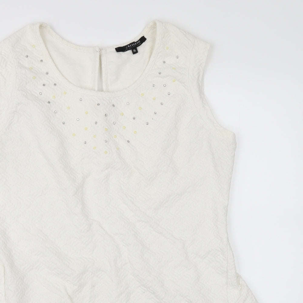 RESERVED Womens White   Tunic Blouse Size XL