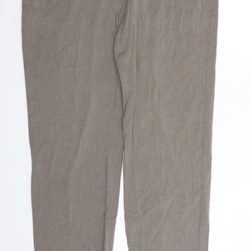 Marks and Spencer Womens Brown  Rayon Dress Pants Trousers Size 18 L32 in