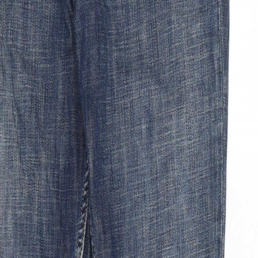Preworn Womens Blue  Denim Straight Jeans Size 12 L32 in