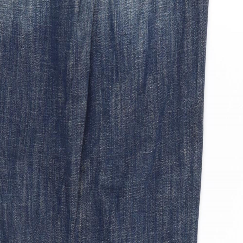 Preworn Womens Blue  Denim Straight Jeans Size 12 L32 in