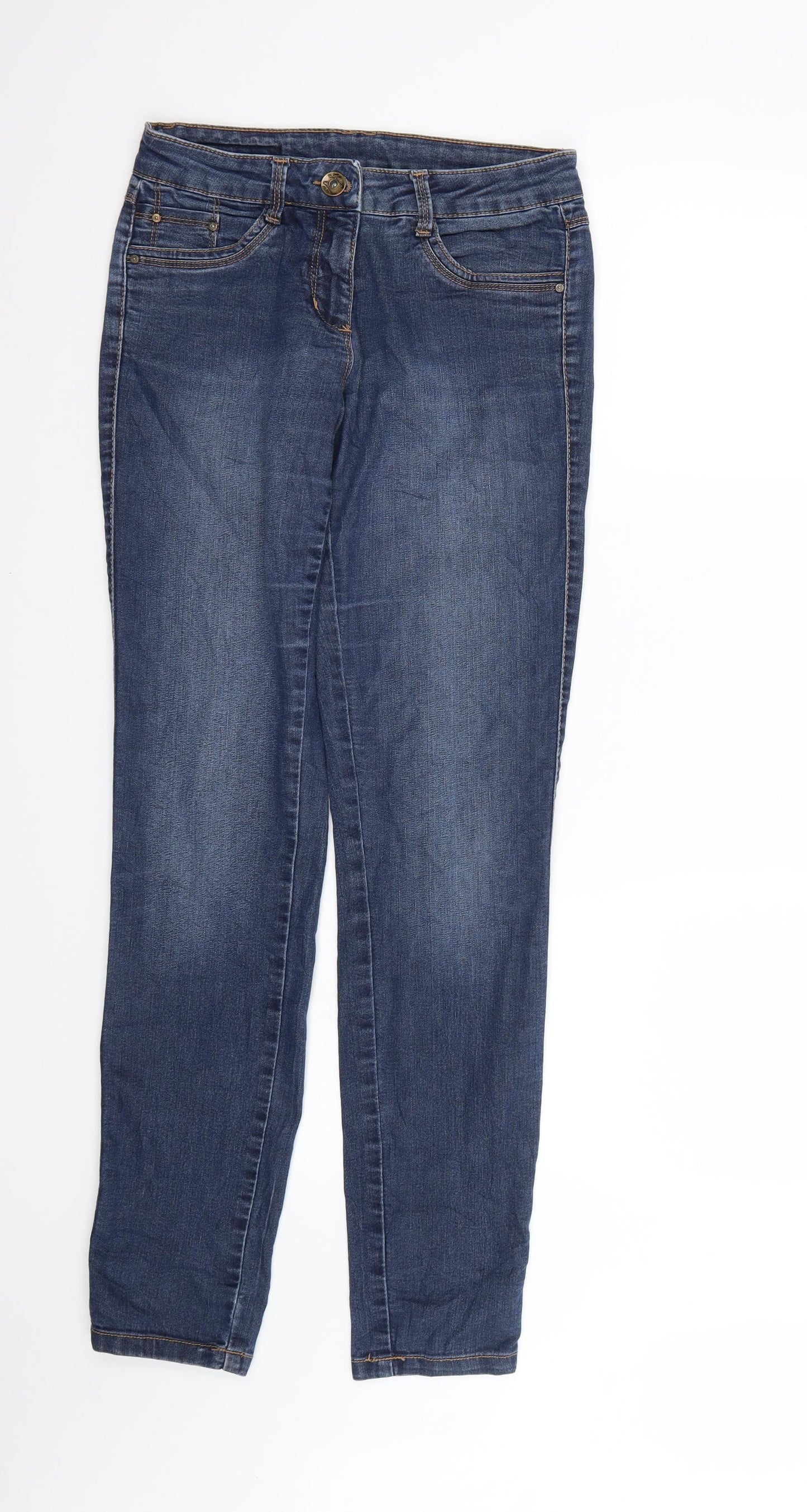 Yessica Womens Blue  Denim Straight Jeans Size 10 L32 in