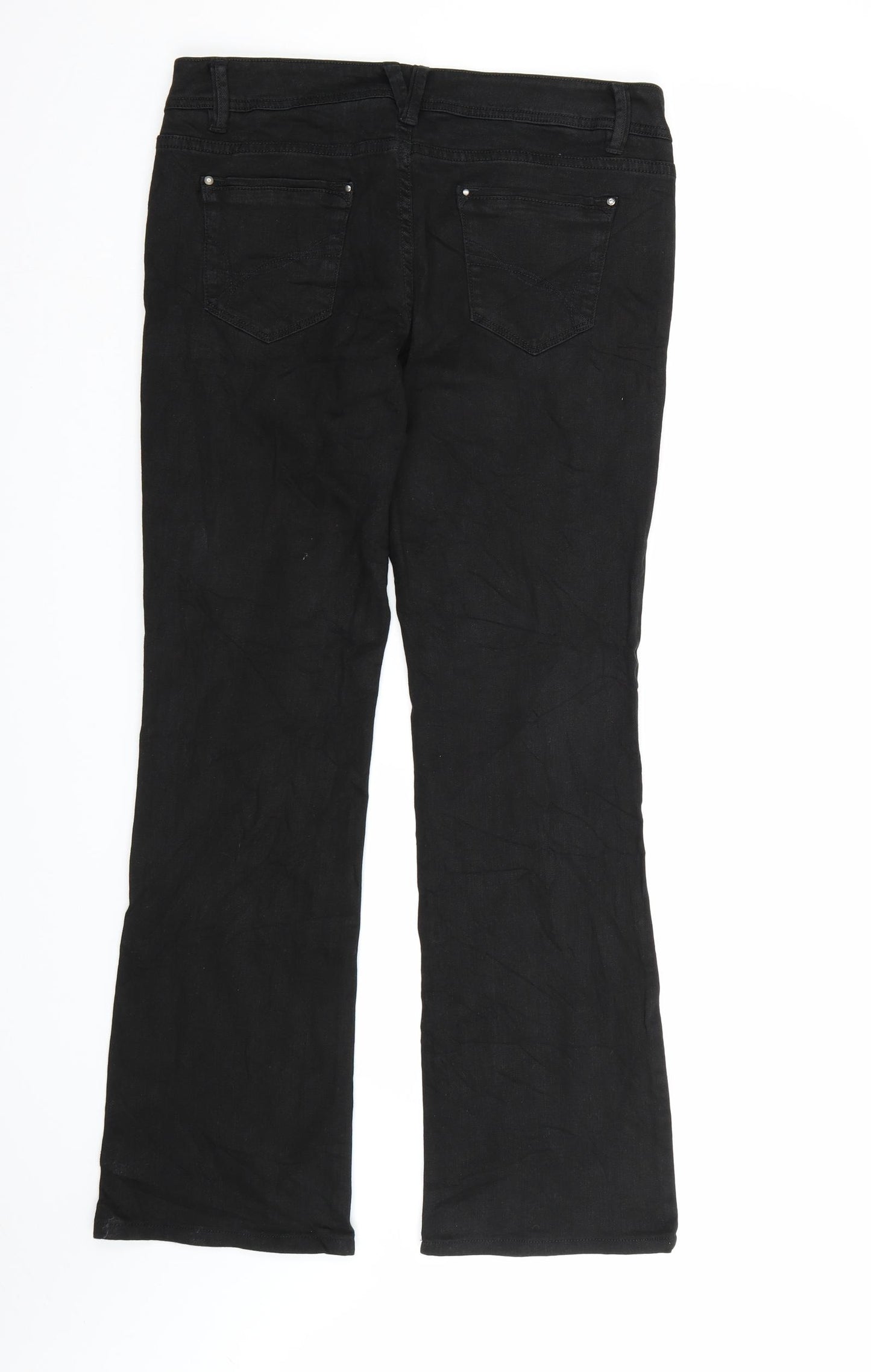 Preworn Womens Black  Denim Bootcut Jeans Size 10 L32 in