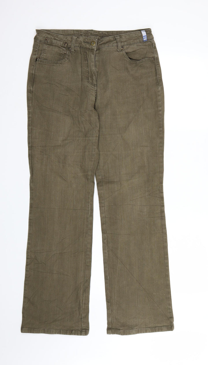 Vunic Womens Green  Denim Bootcut Jeans Size 32 L32 in