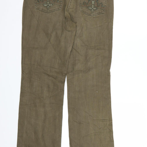 Vunic Womens Green  Denim Bootcut Jeans Size 32 L32 in