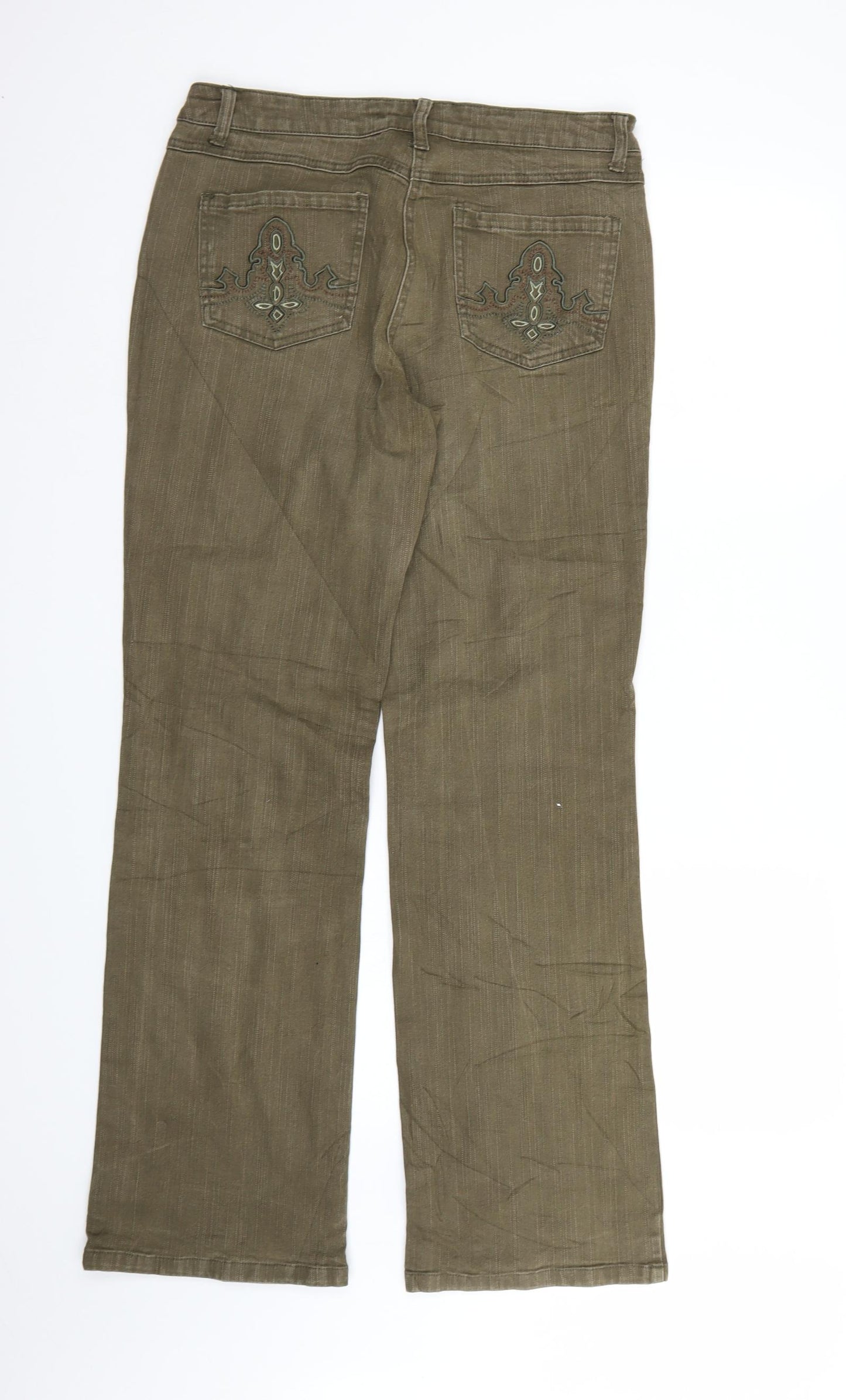 Vunic Womens Green  Denim Bootcut Jeans Size 32 L32 in
