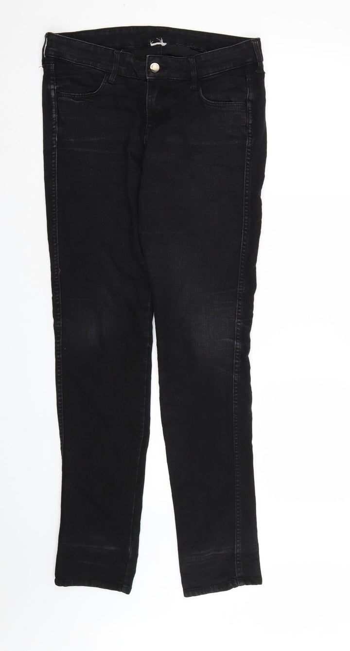 Preworn Womens Black Denim Straight Jeans Size 32 in L32 in