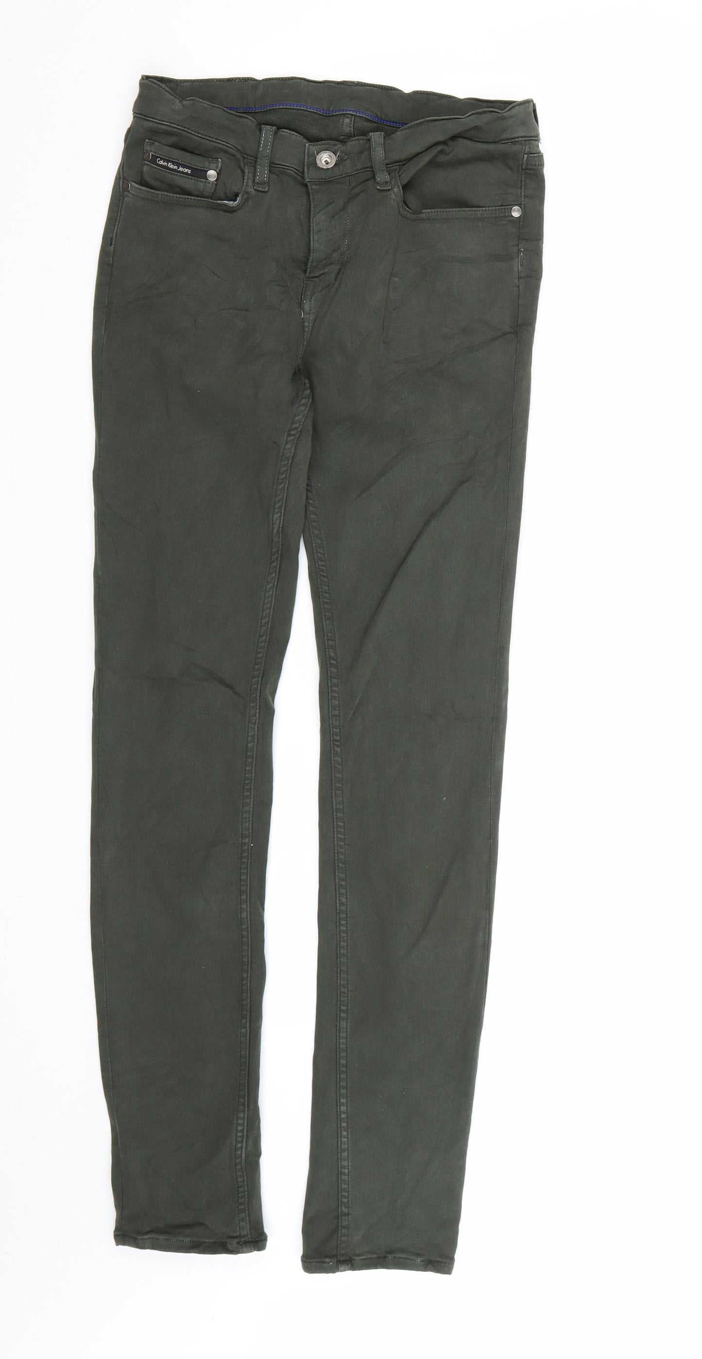 Calvin Klein Jeans Womens Green  Denim Skinny Jeans Size 28 in L32 in