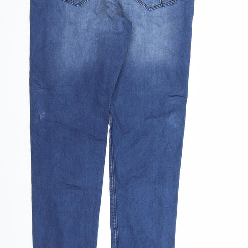 Up Fashion Womens Blue  Denim Straight Jeans Size 8 L32 in