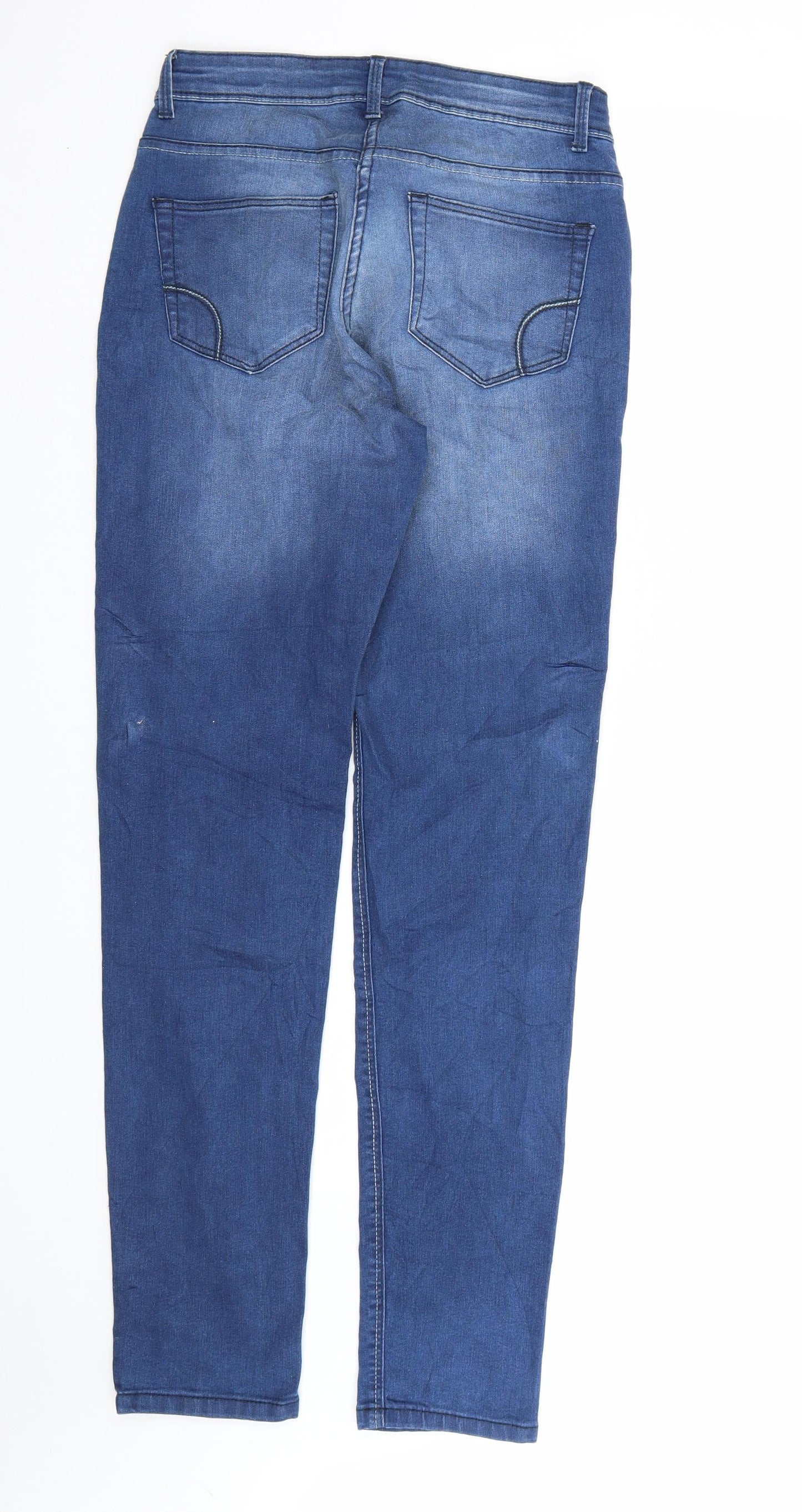 Up Fashion Womens Blue  Denim Straight Jeans Size 8 L32 in