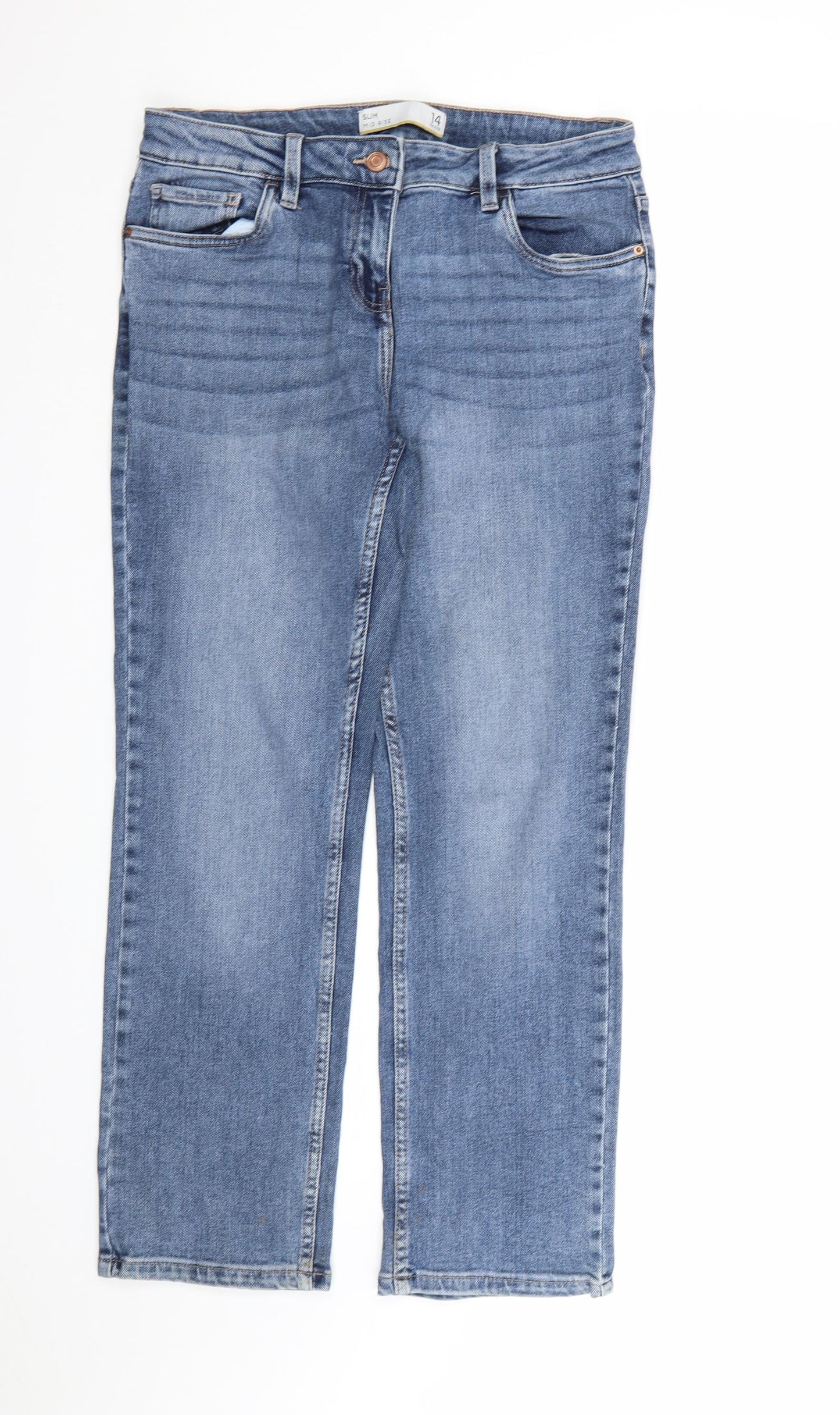 NEXT Womens Blue  Denim Straight Jeans Size 14 L28 in