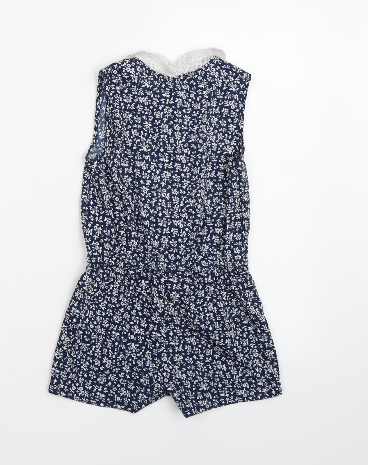 Young Dimension Girls Blue Floral  Playsuit One-Piece Size 6-7 Years