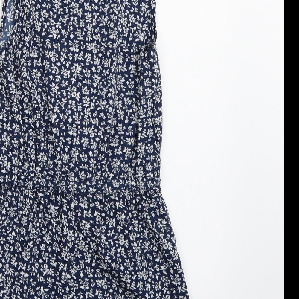 Young Dimension Girls Blue Floral  Playsuit One-Piece Size 6-7 Years