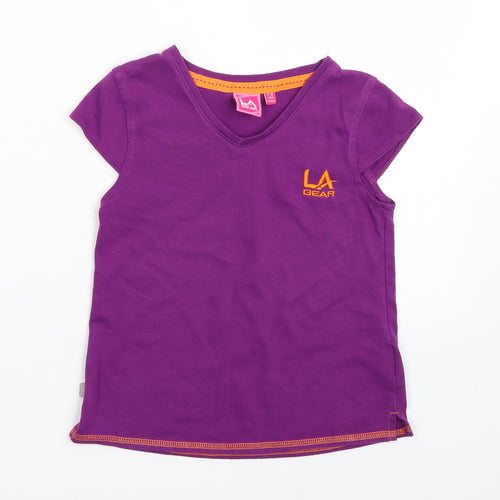 LA Gear Girls Purple   Basic T-Shirt Size 7-8 Years